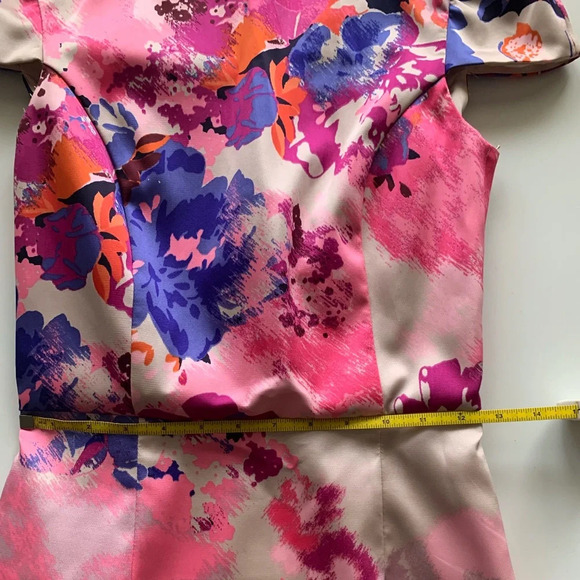 NWT H&M Fashion Star Structured Floral Print Dress w/ Cap Sleeves Size 4 - Picture 4 of 14